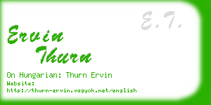 ervin thurn business card
